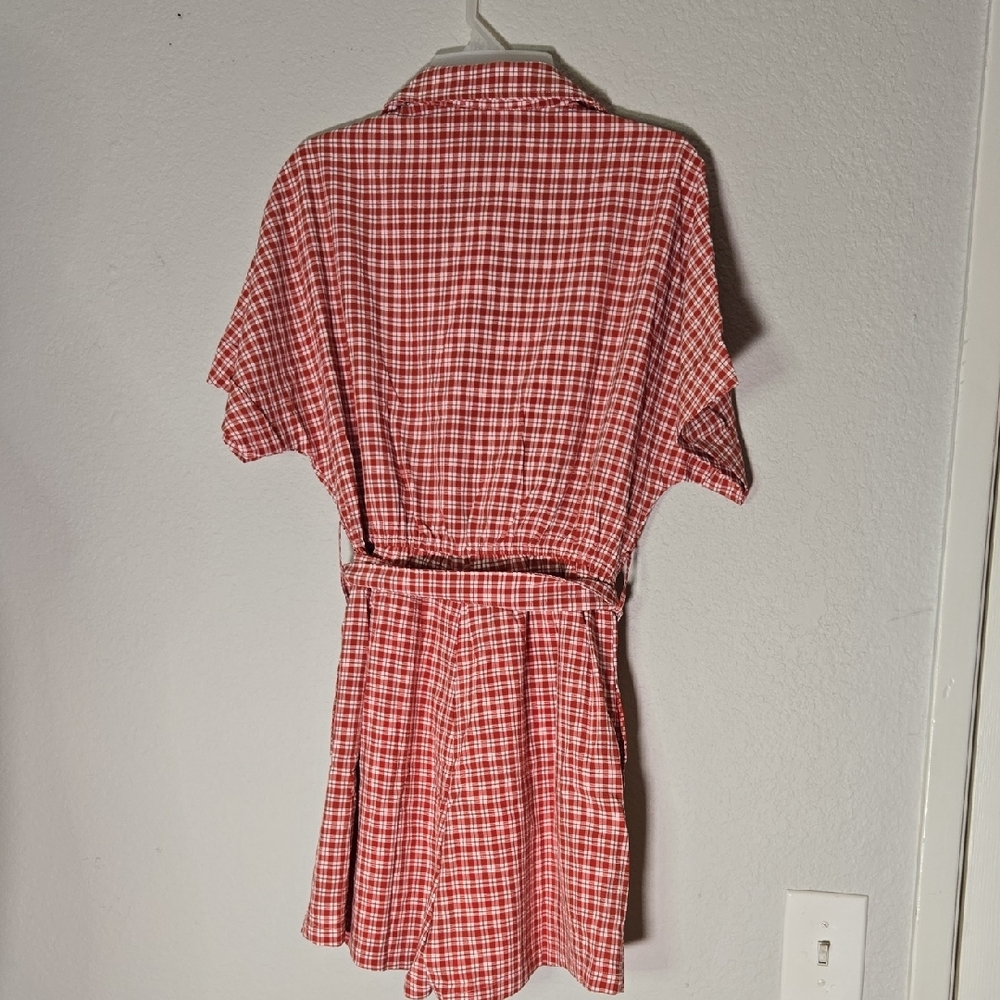 Entro Red Plaid Jumpsuit - Picture 6 of 7